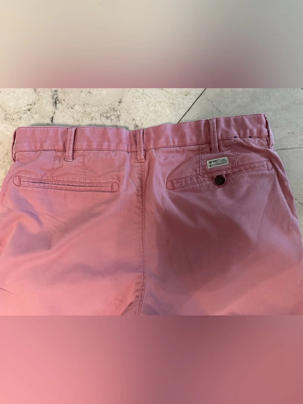 Faherty Rose Cotton Chino Flat-Front Shorts. BB21
